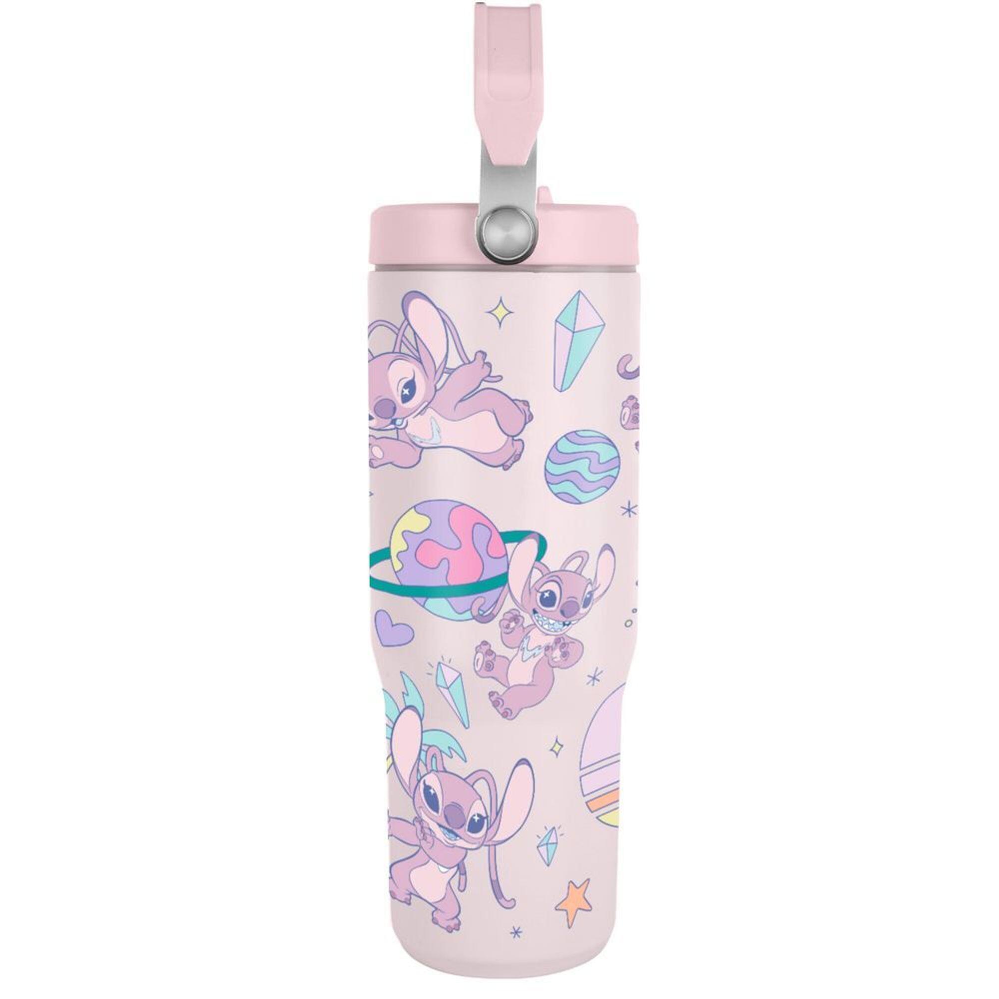 Bicchiere termico Bambini Angel Stitch Rosa Pastel con manico e Tapa antigoccia 3/3