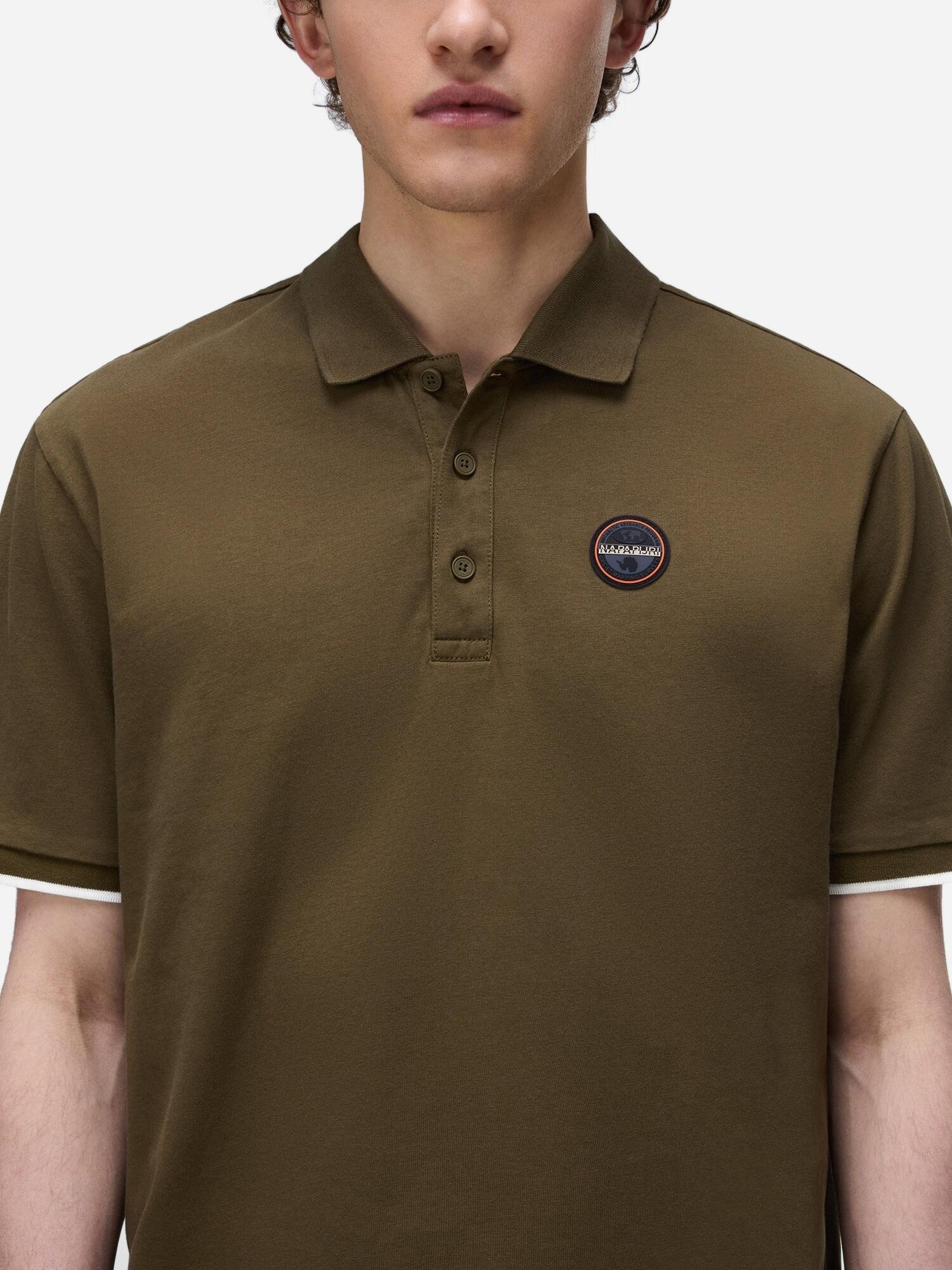 Polo Napapijri E-badge Ss 1 Dark Olive 3/6