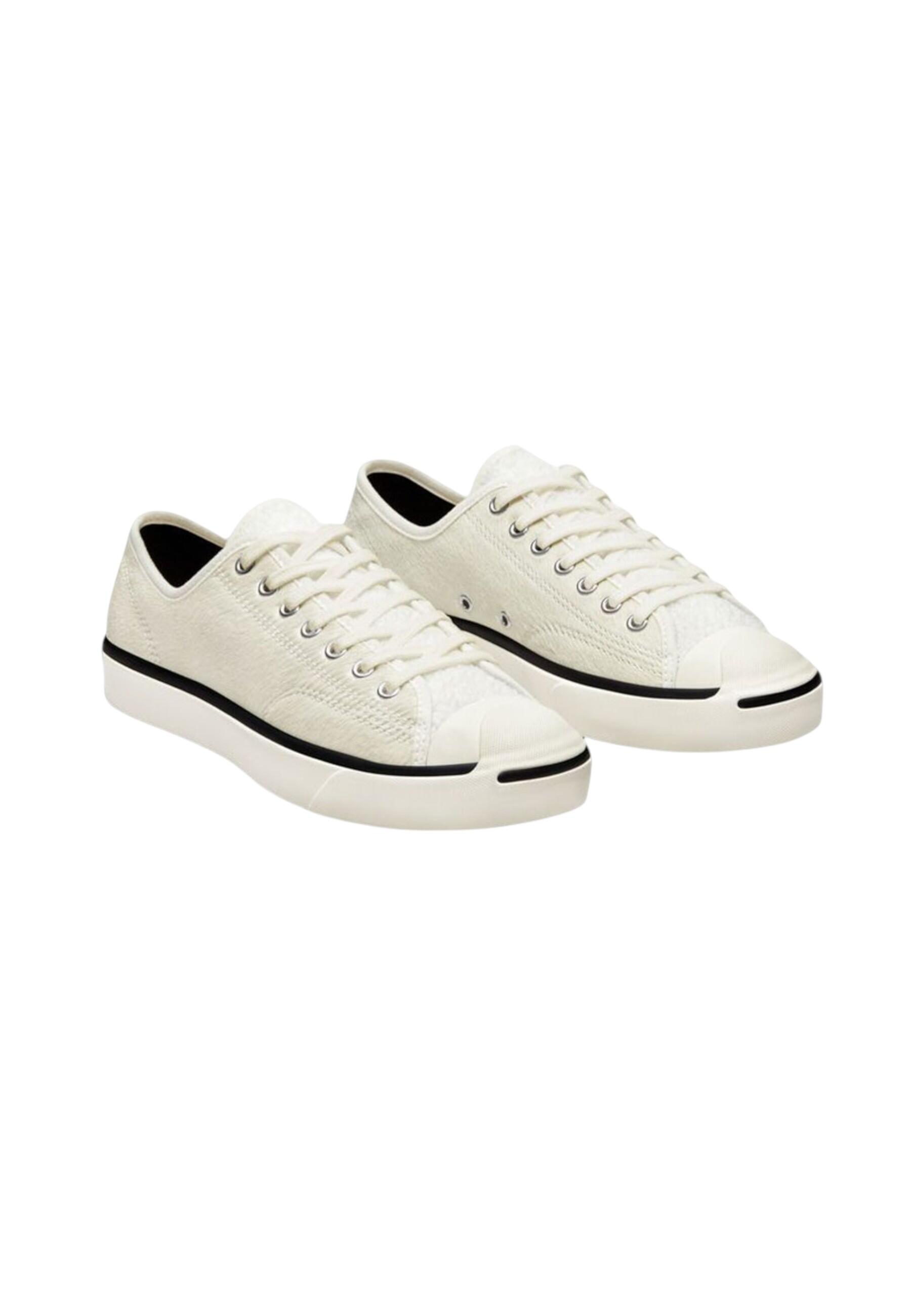 Converse - Sneakers JACK PURCELL OX WHITE/BLACK/GREY in pelle per uomo 4/6
