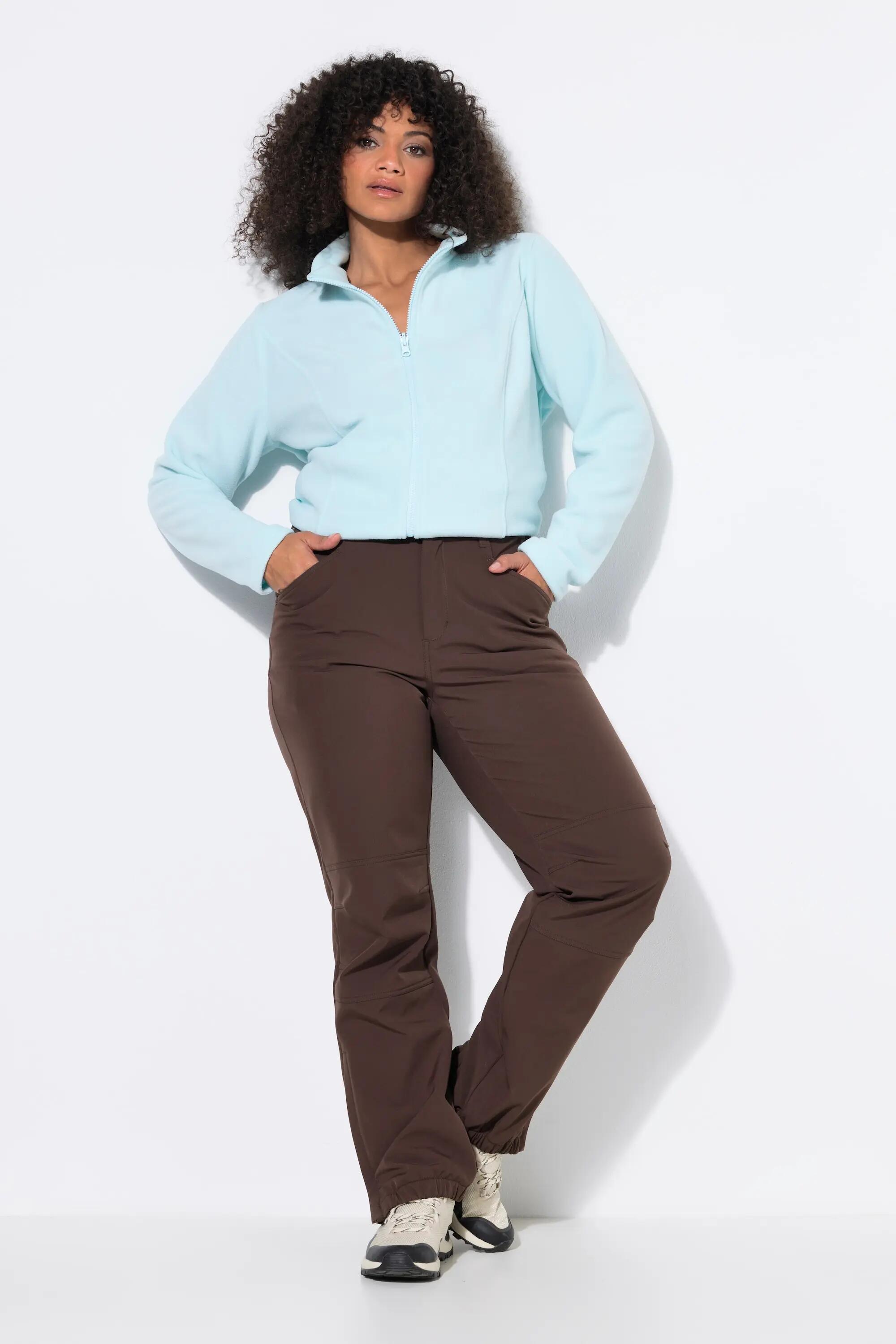 Dames Softshell-broek waterafstotend voorgevormde knieën fleece voering 7/13