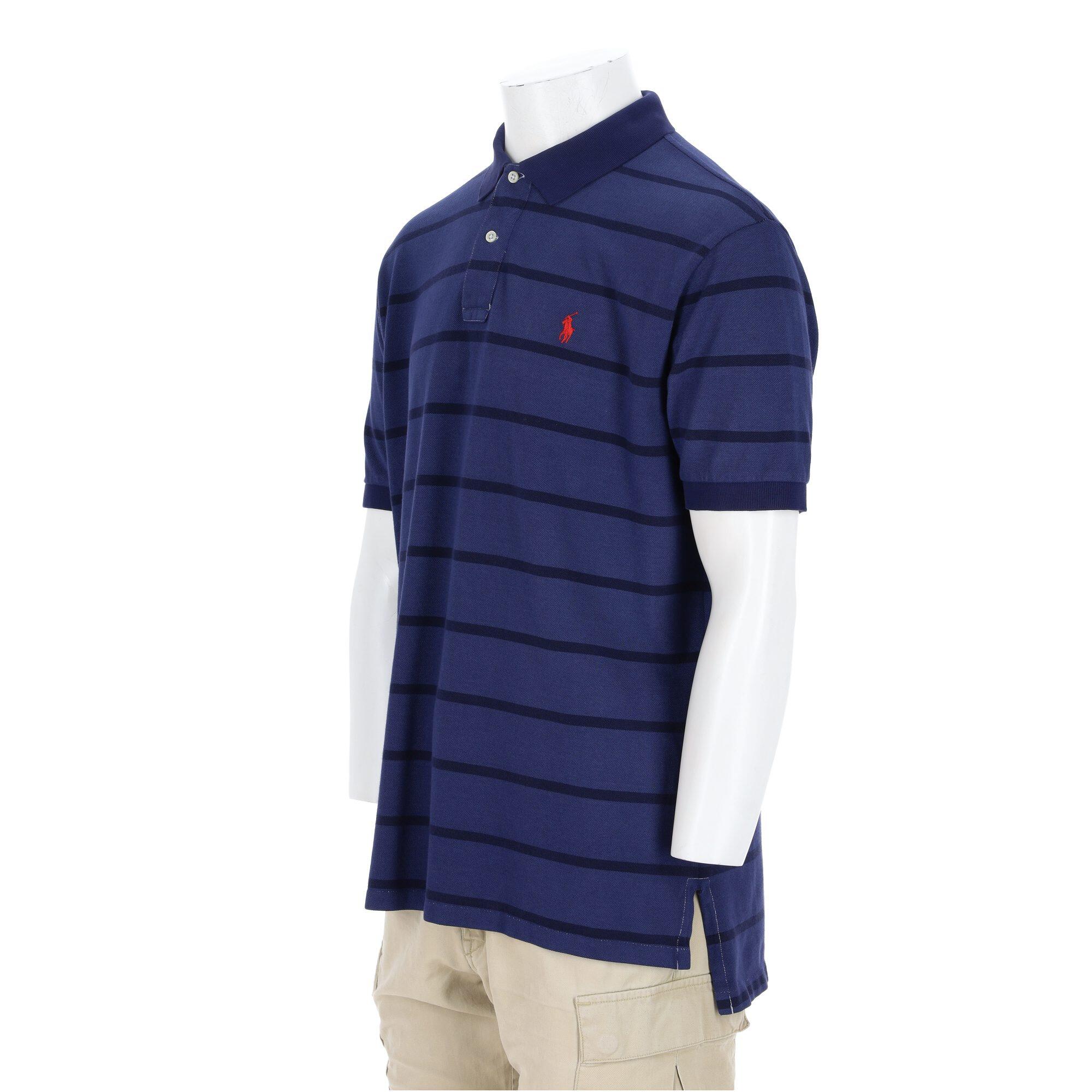 Tweedehands - Polo Ralph Lauren korte mouwen heren polo blauw marine - Als nieuw 4/7