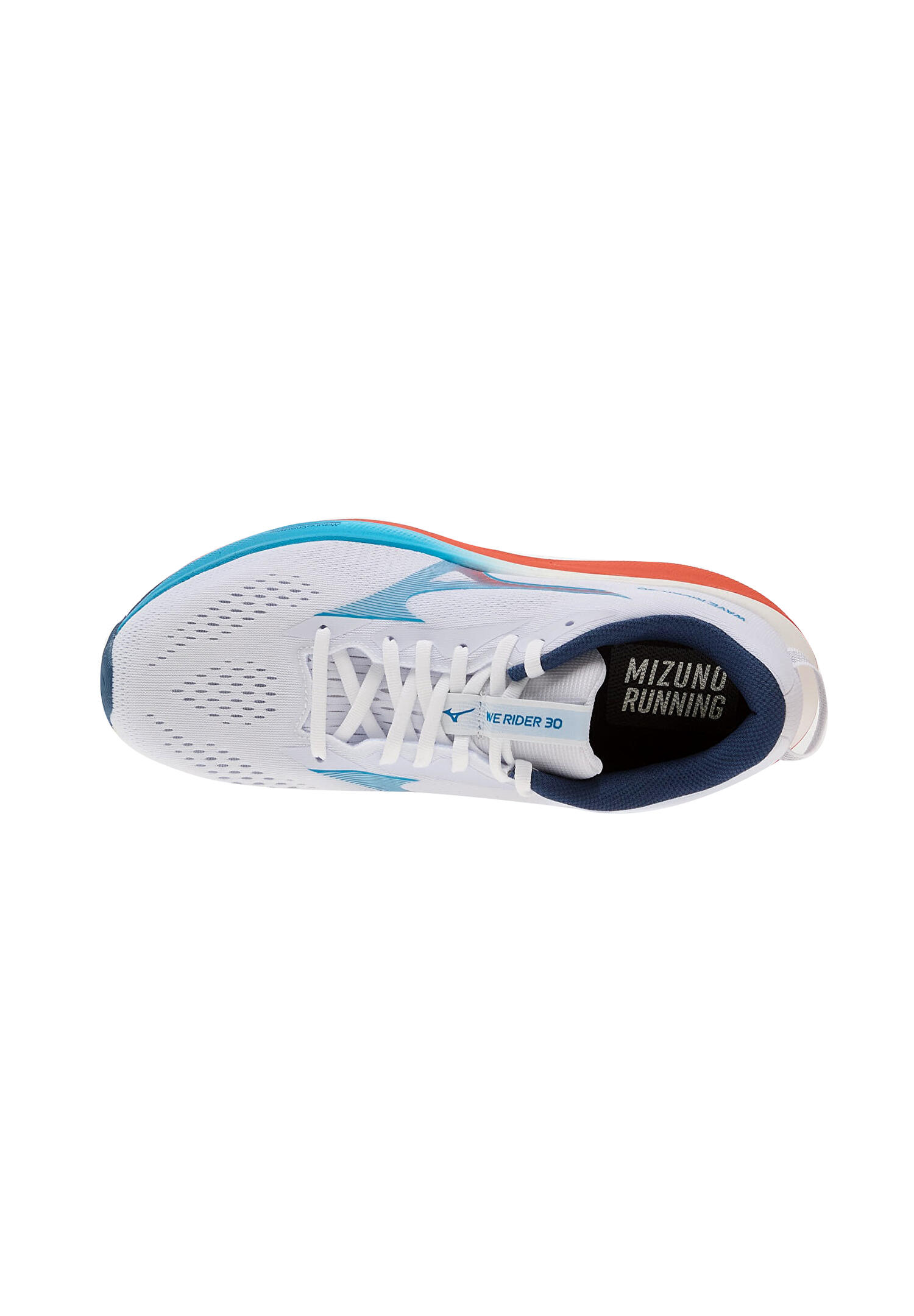 Mizuno Herren  Wave Rider 30 Laufschuh J1GM262051 White/Blue Jewel/Orange 3/7