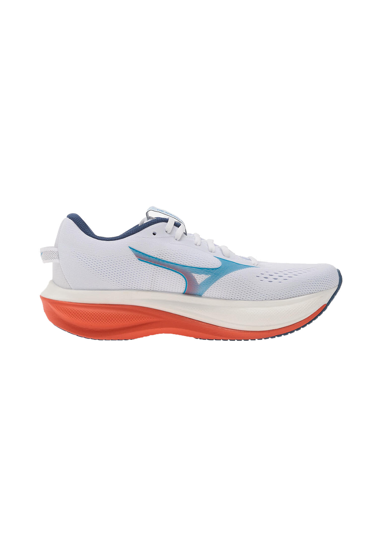 Mizuno Herren  Wave Rider 30 Laufschuh J1GM262051 White/Blue Jewel/Orange 2/15