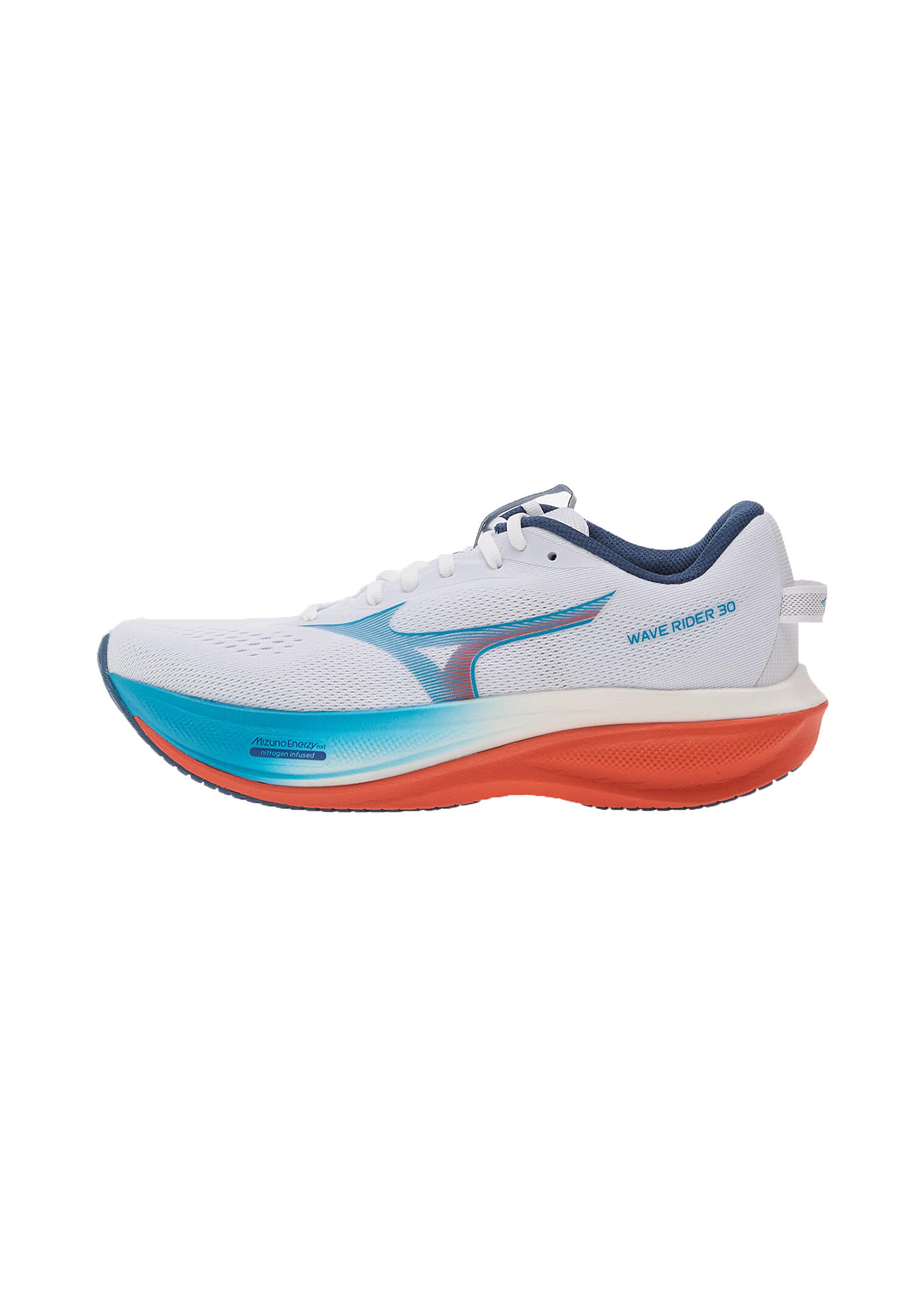 Mizuno Herren  Wave Rider 30 Laufschuh J1GM262051 White/Blue Jewel/Orange 5/7