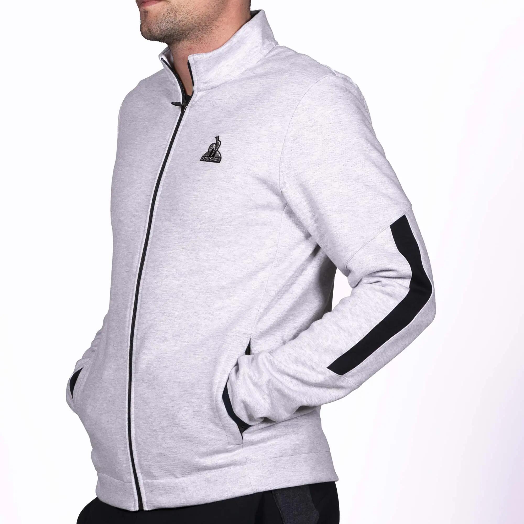 Felpa Le Coq Sportif Tech Fz N°1 Grigio Adulto 4/4