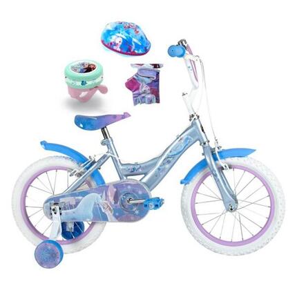 Vélo enfant TOIMSA La Reine des Neiges 12" + casque + sonnette + gants