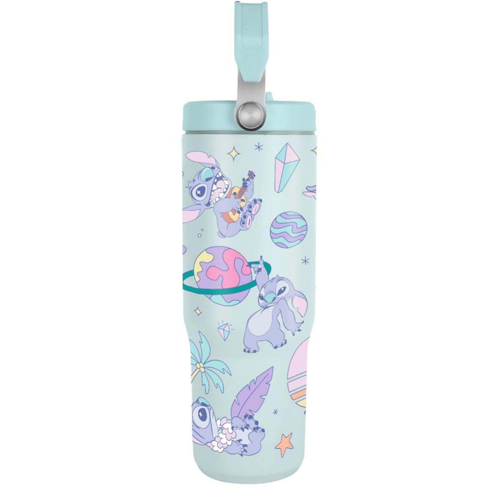 Bicchiere termico Bambini Stitch con manico e Tapa, acciaio inossidabile, Verde 2/3