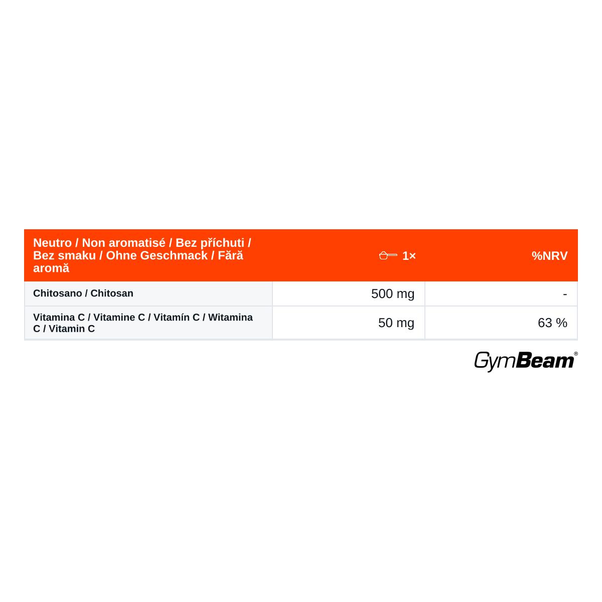 Chitosan GymBeam 500 mg 120 tabletek 2/2