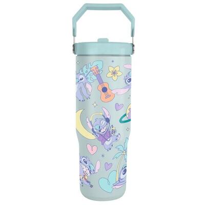 Bicchiere termico Bambini Angel Stitch Rosa Pastel con manico e Tapa antigoccia