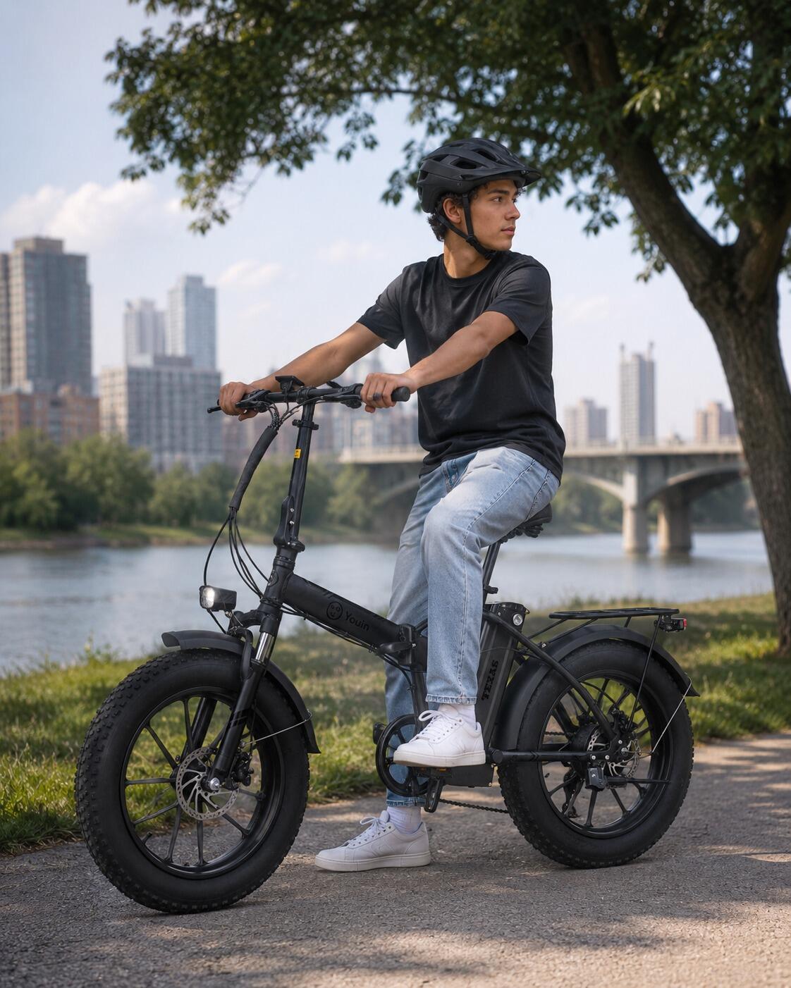 Bicicleta eléctrica Youin Texas Fat bike plegable 250W 45km 20" 7v Segunda vida 5/6
