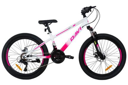 Vélo VTT 9-12 ans, 24 pouces, cadre robuste 11", suspension, rose, Davi Bonita
