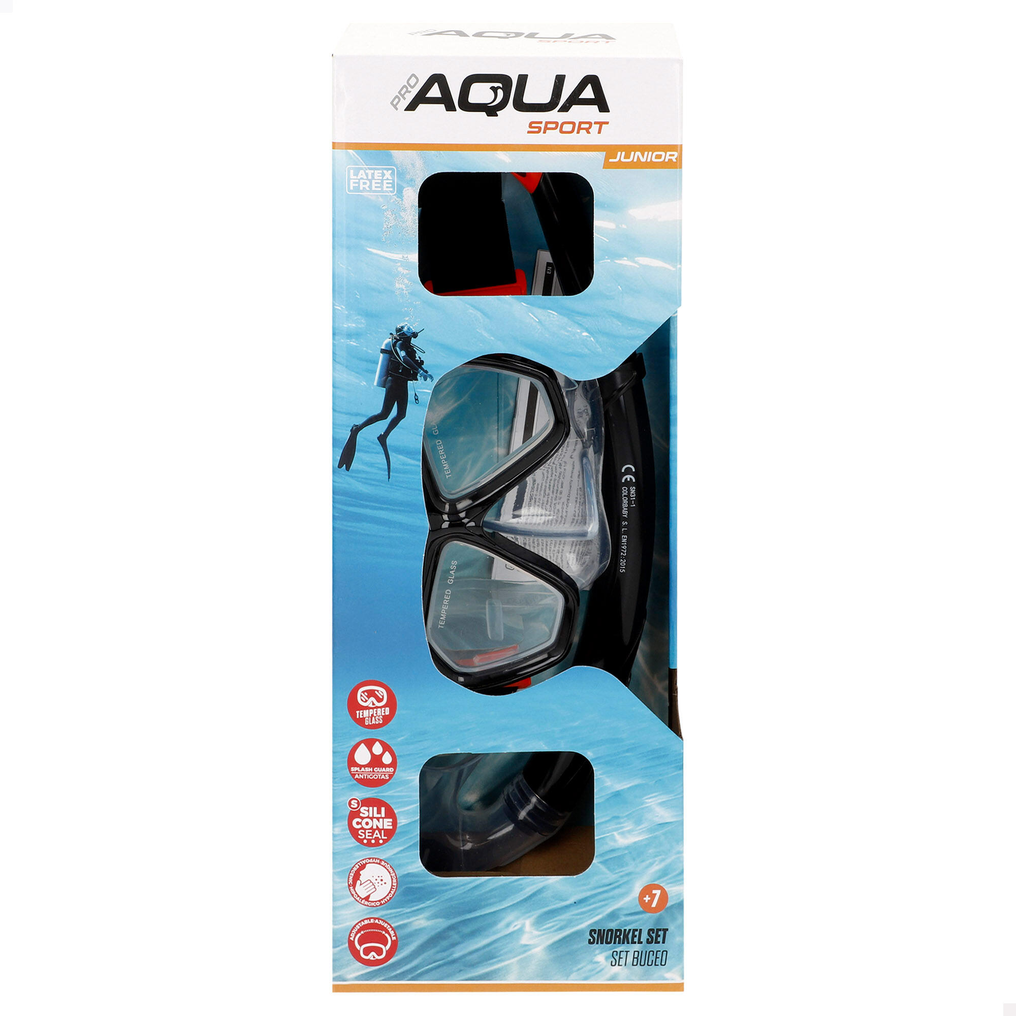 Aqua Sport Ensemble  masque en cristal avec tube en silicone +7 ans 7/7
