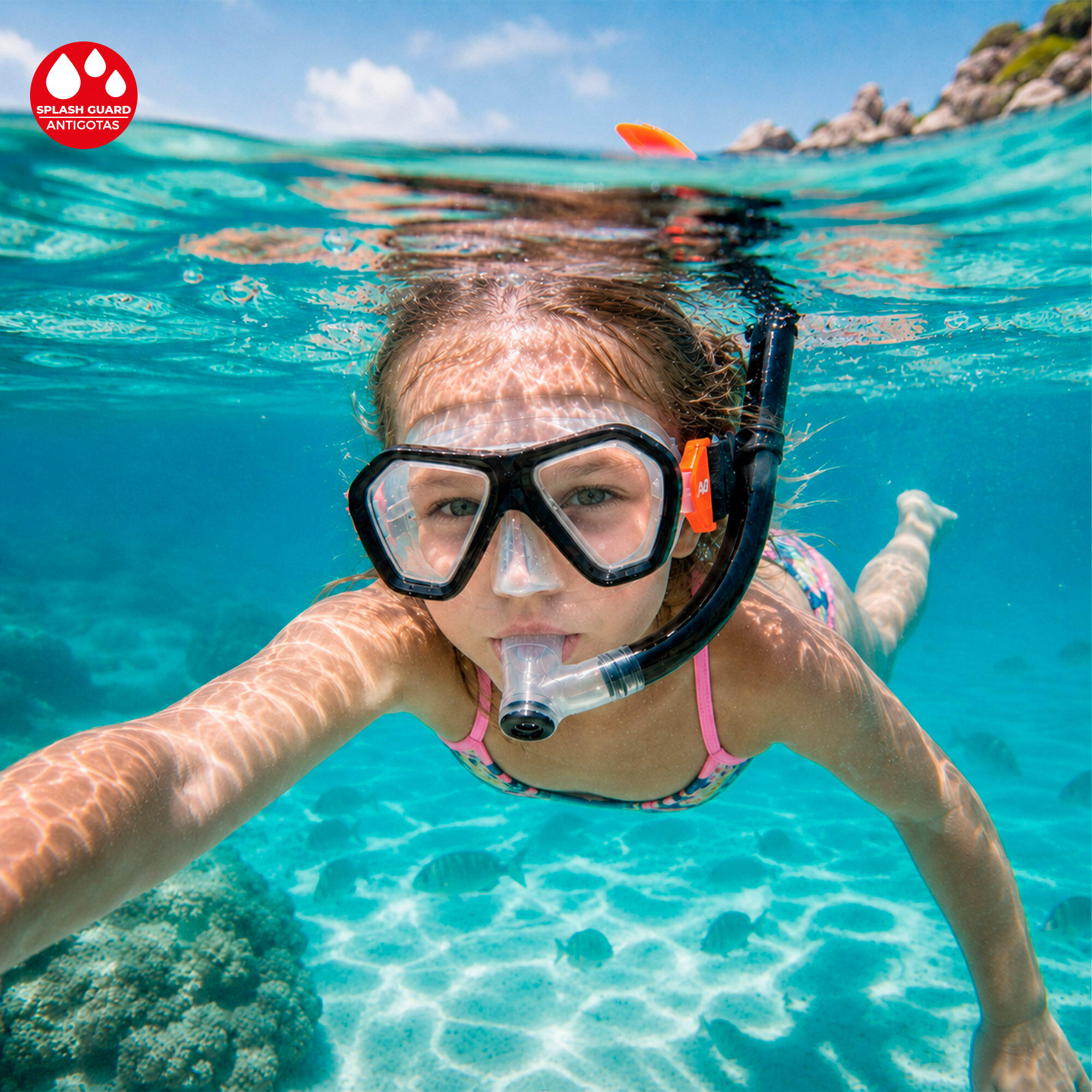 Aqua Sport Ensemble  masque en cristal avec tube en silicone +7 ans 5/7