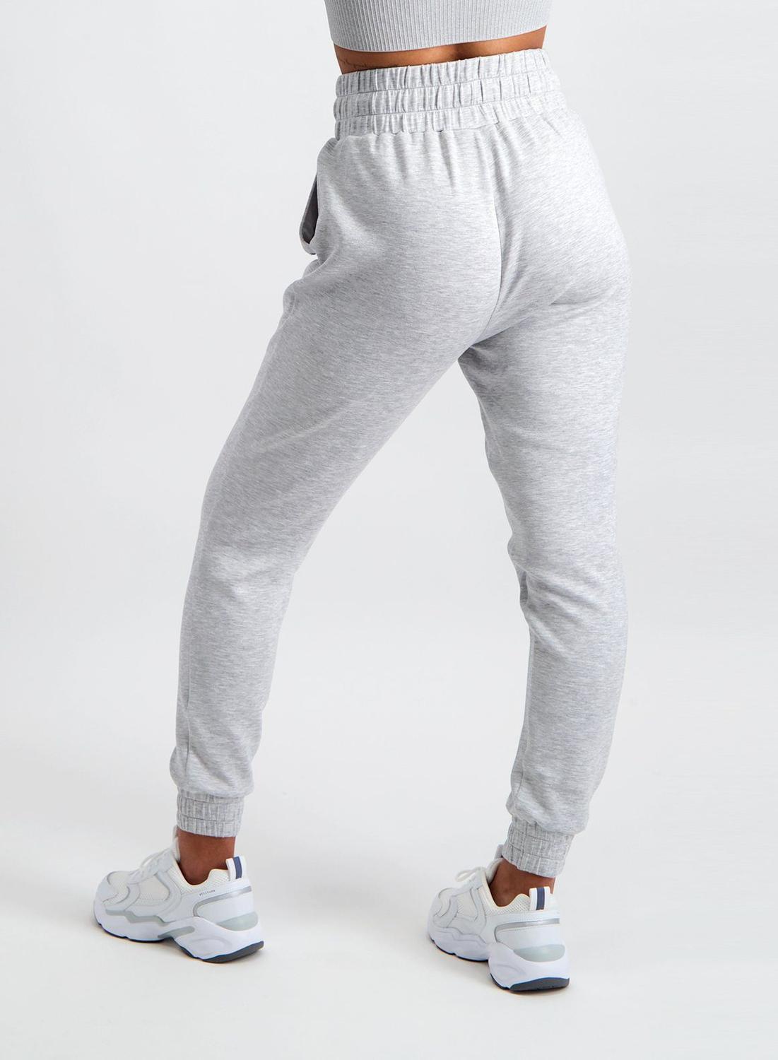 Mujer Pantalón de Chándal Mezcla Modal Cintura Alta Holgado Comfy Gris 4/5