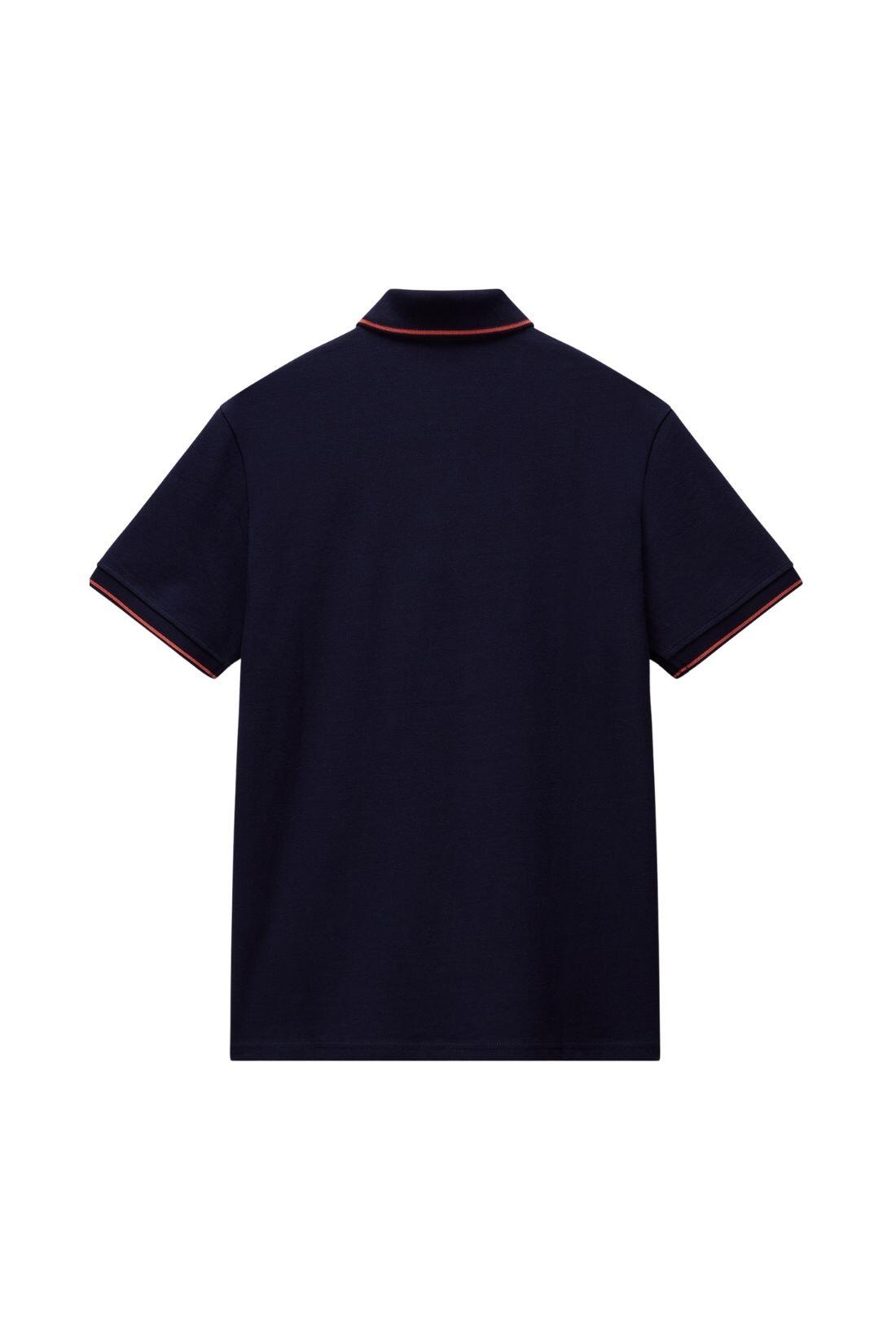 NAPAPURI - Polo masculino Eril em algodão Supima, branco. 2/3