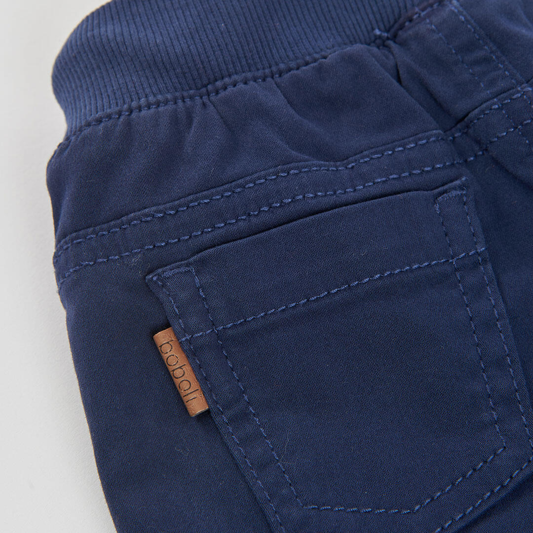 Pantalón forrado niño azul marino con cordón 4/4
