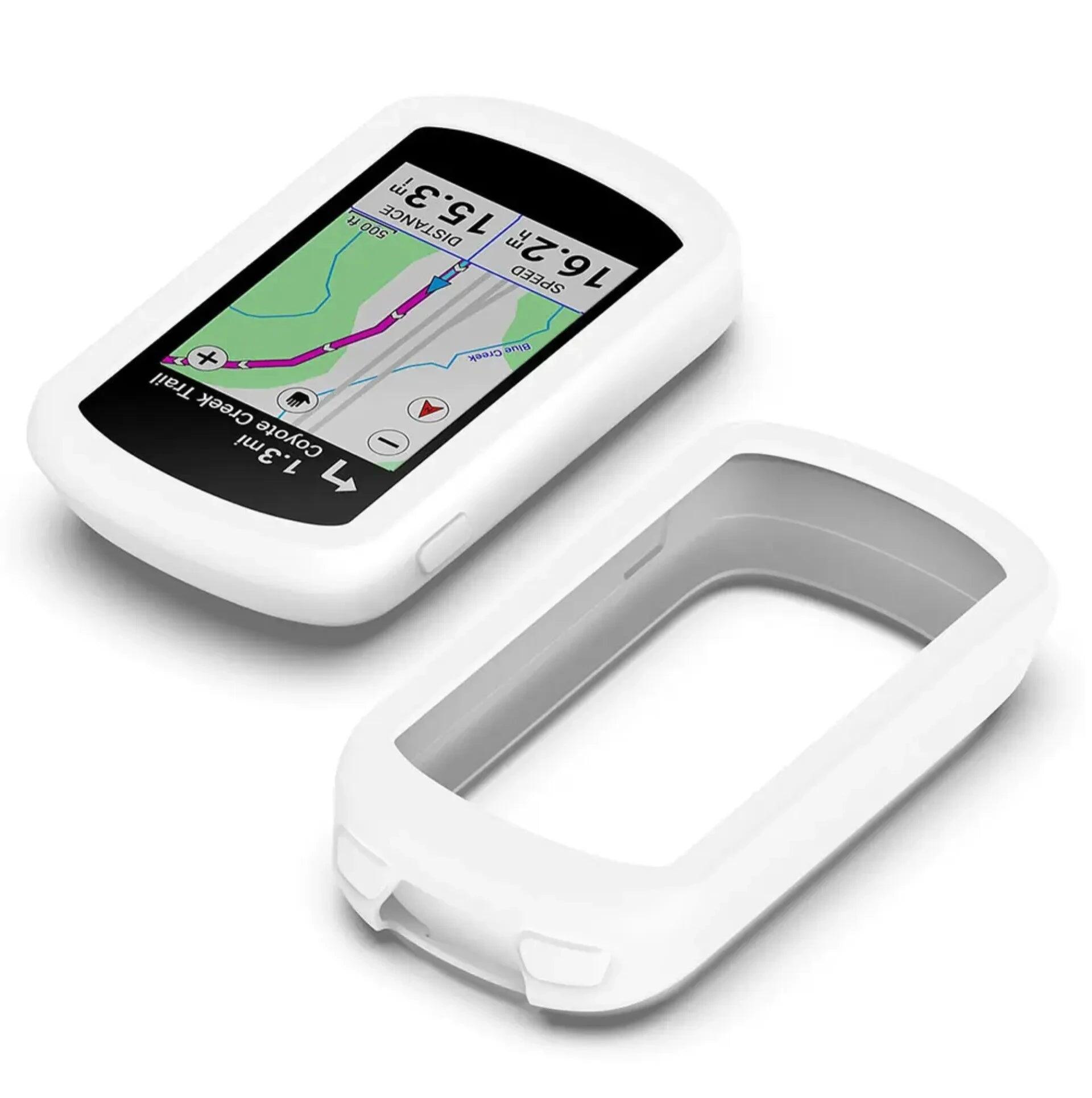 Siliconen beschermhoes voor fiets GPS-computer Garmin Edge Explore 2 - wit 2/3