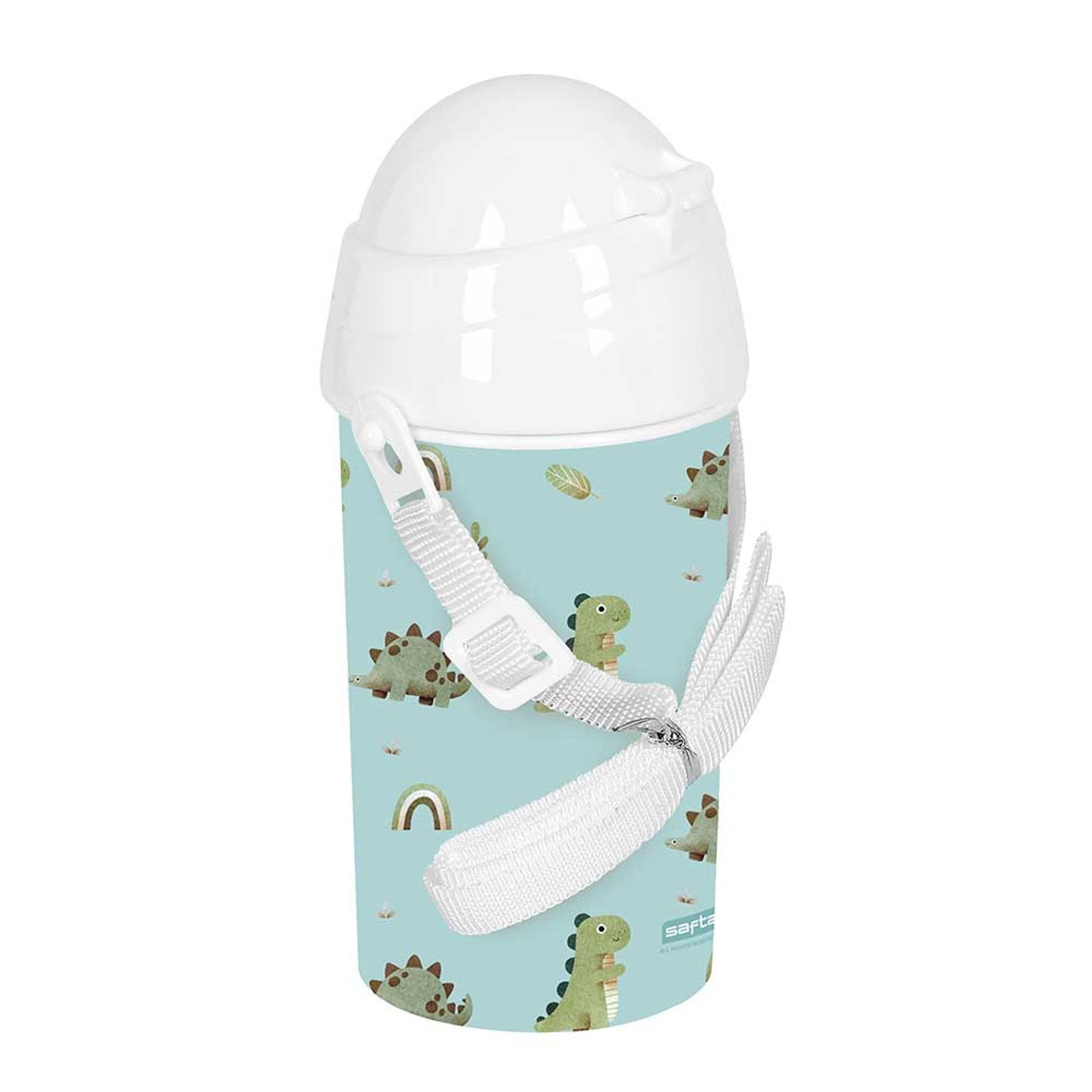 Borraccia Bambini con Pajita e Cinta Bandolera Dinos Blu Claro 0,5 L 3/3