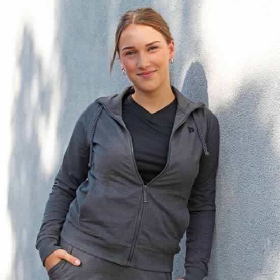 Dames multisport stretch vest met kraag. 4/5