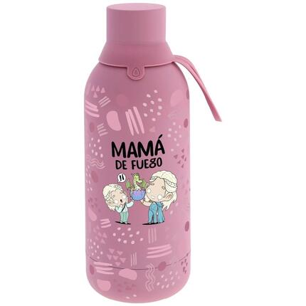 Gourde isotherme Enfant Mamá de Fuego en acier inoxydable Rosa Sin BPA 0,5 L