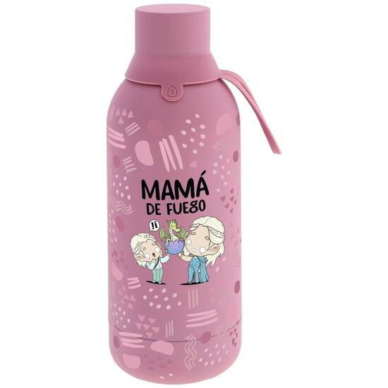 Gourde isotherme Enfant Mamá de Fuego en acier inoxydable Rosa Sin BPA 0,5 L