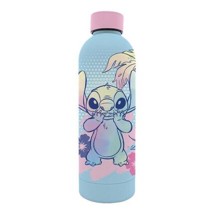 Botella de acero inoxidable Infantil Stitch para agua y colegio Azul y 0,8 L