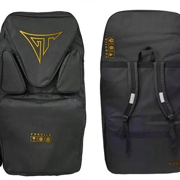 Travel bag for 3 bodyboards, black/gold
