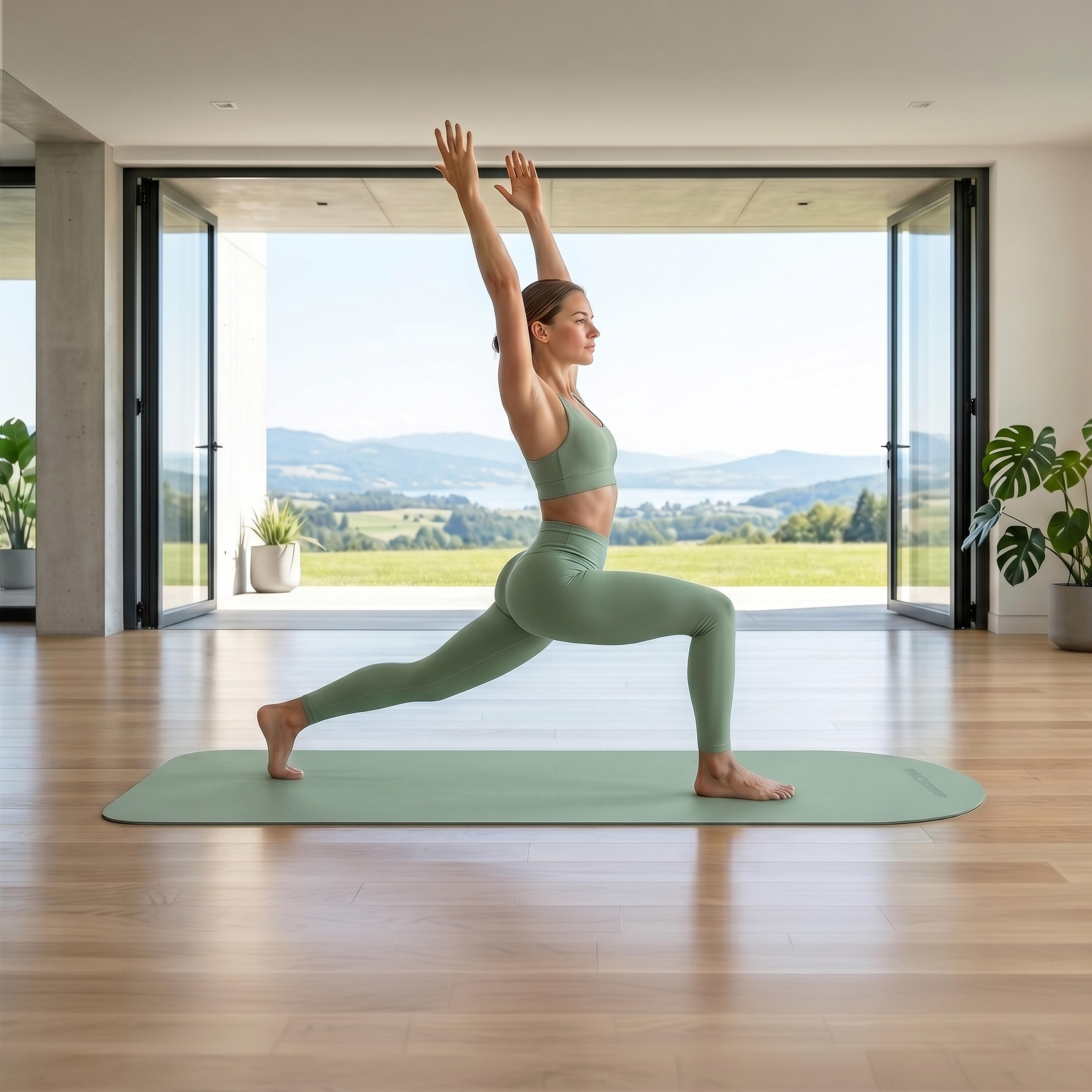 Tapis de Pilates et gym en PU avec dessous en caoutchouc antidérapant 2/7