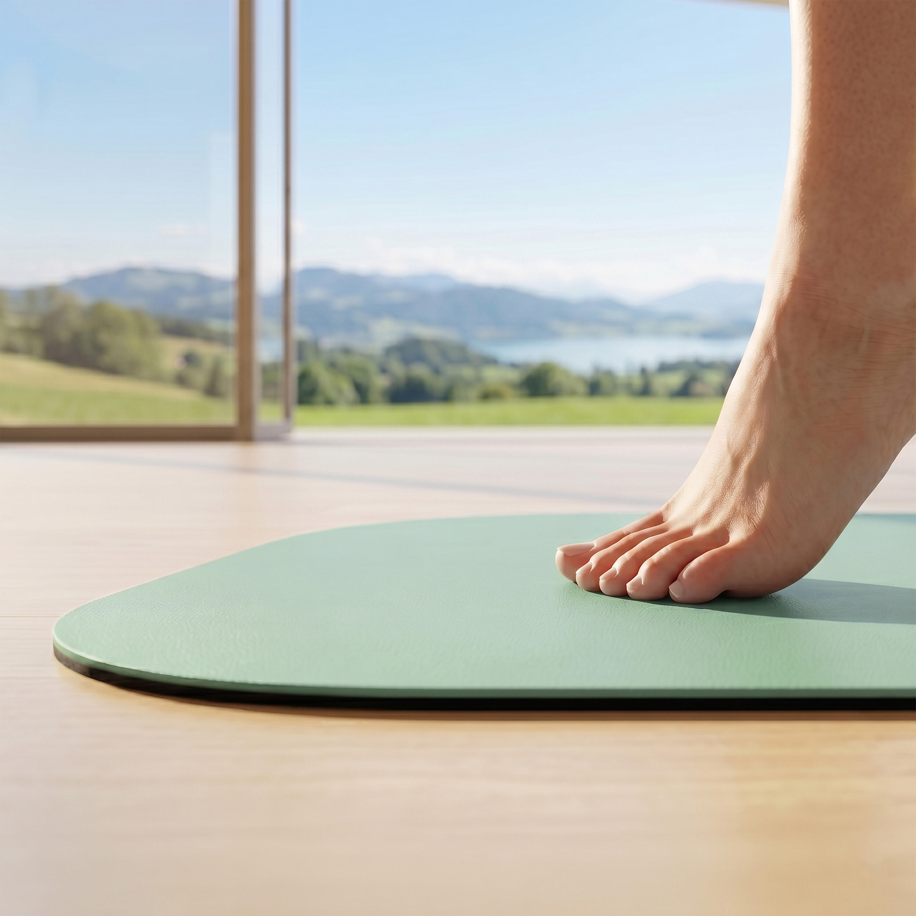Tapis de Pilates et gym en PU avec dessous en caoutchouc antidérapant 3/7