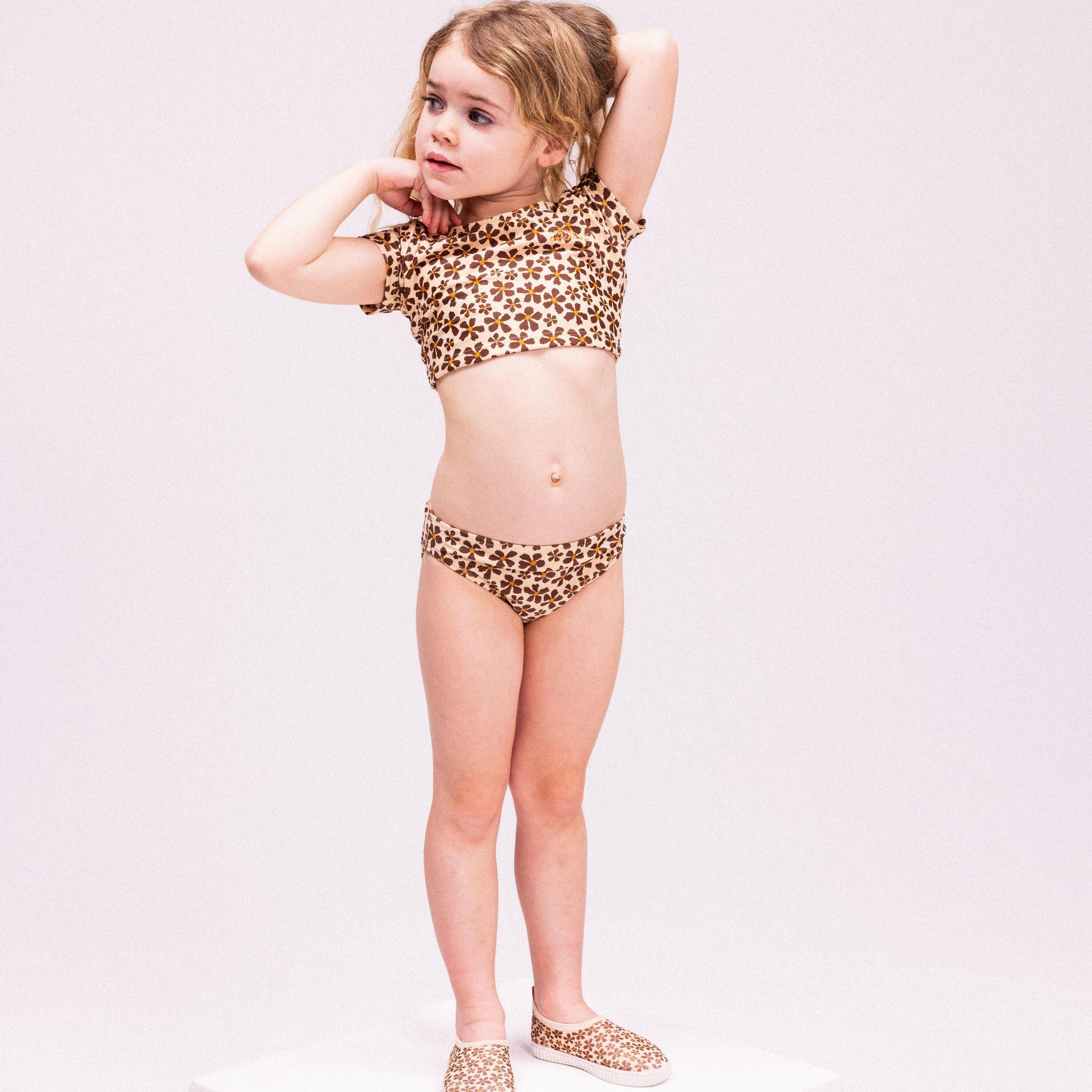Swim Essentials Bikini - Arancione - Fiore Selvatico - 98/104 7/7