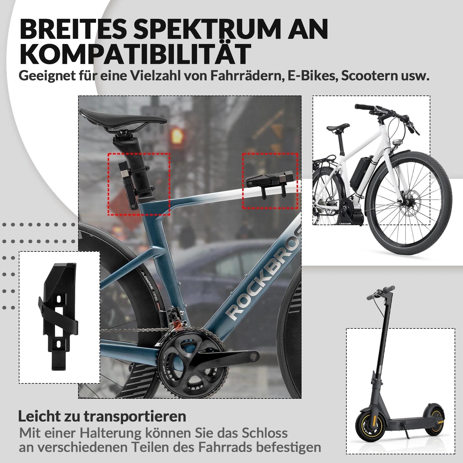 ROCKBROS Fahrrad Schloss Faltschloss Anti-Diebstahl 3/4