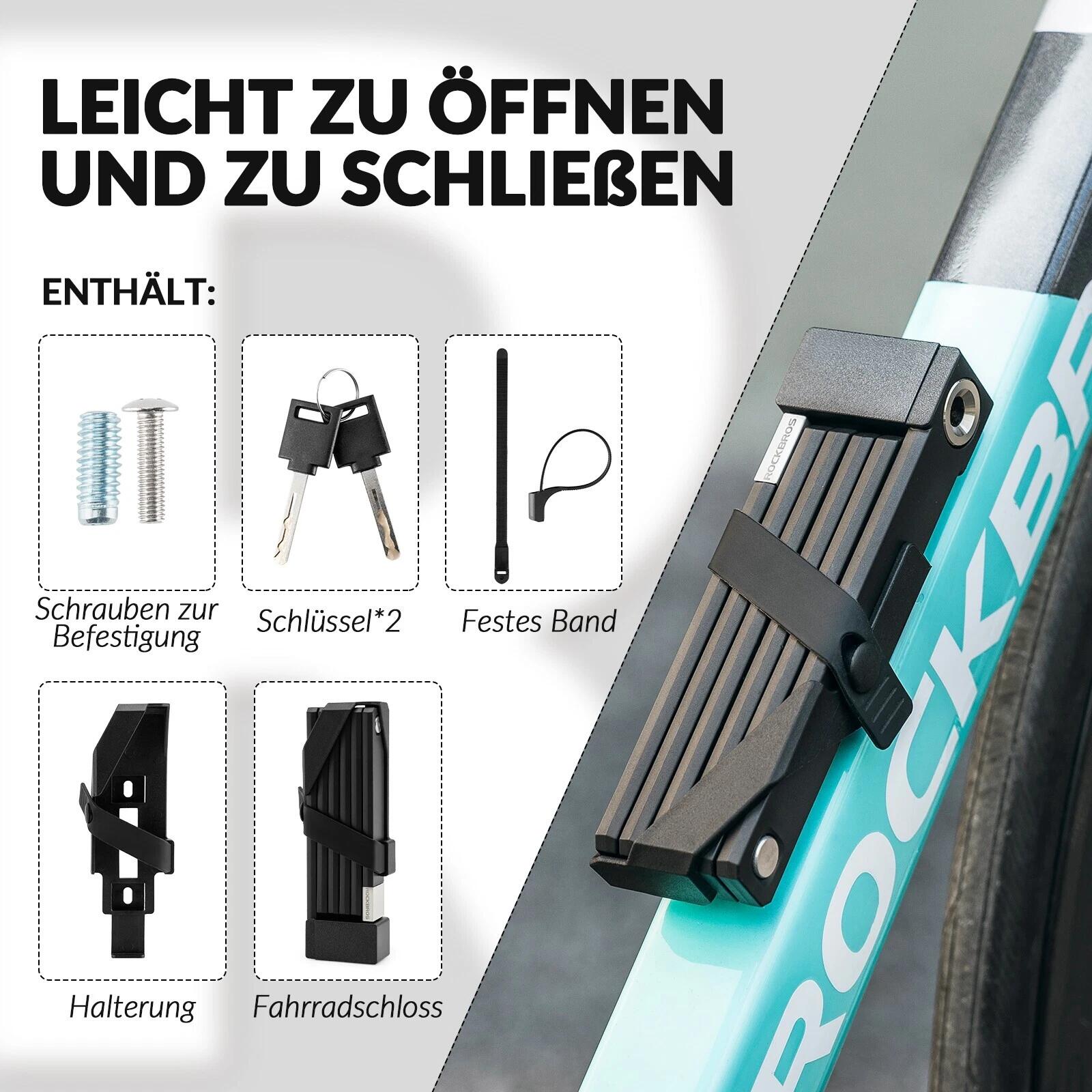 ROCKBROS Fahrrad Schloss Faltschloss Anti-Diebstahl 4/4
