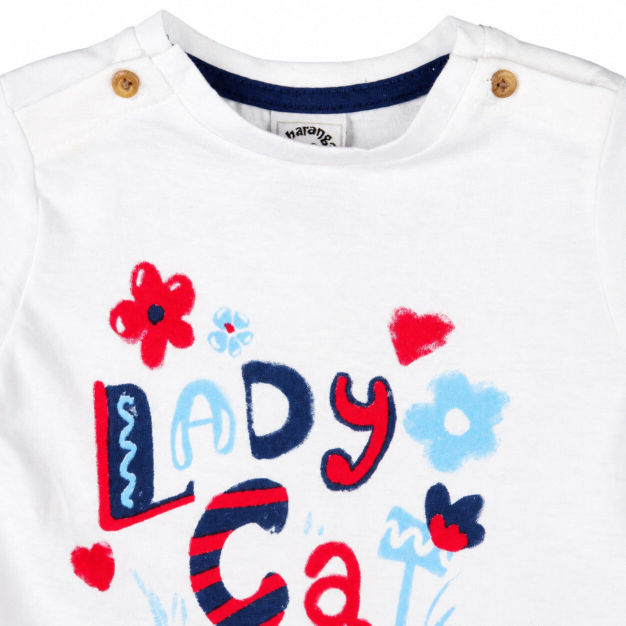 Camiseta bebé niña blanca Lady Cat 2/3