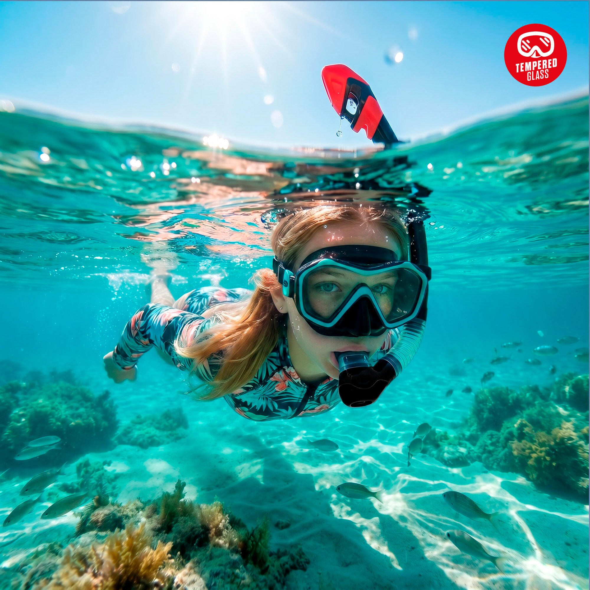 Ensemble Aqua Sport masque en cristal avec tube en silicone +12 ans 2/7