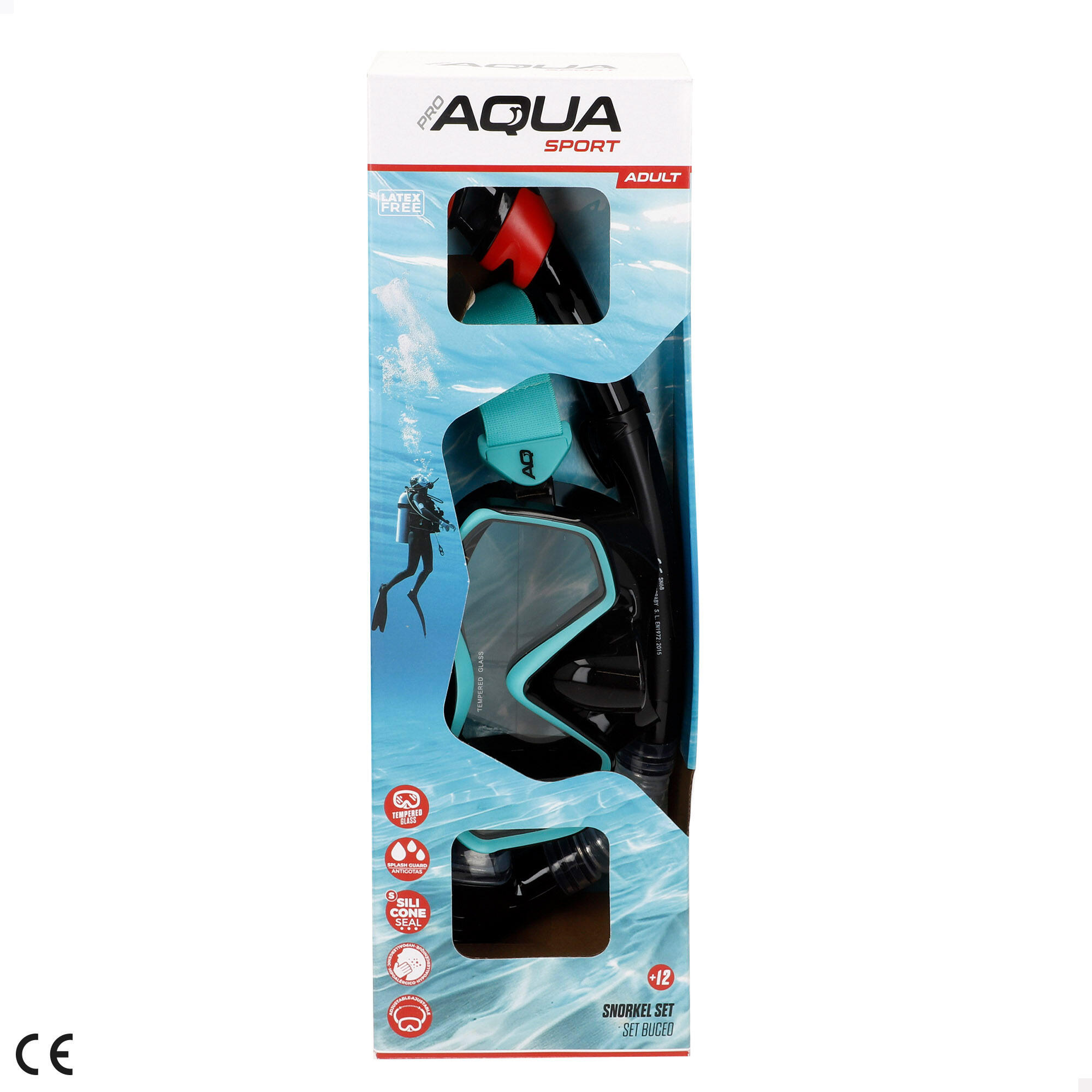 Ensemble Aqua Sport masque en cristal avec tube en silicone +12 ans 7/7
