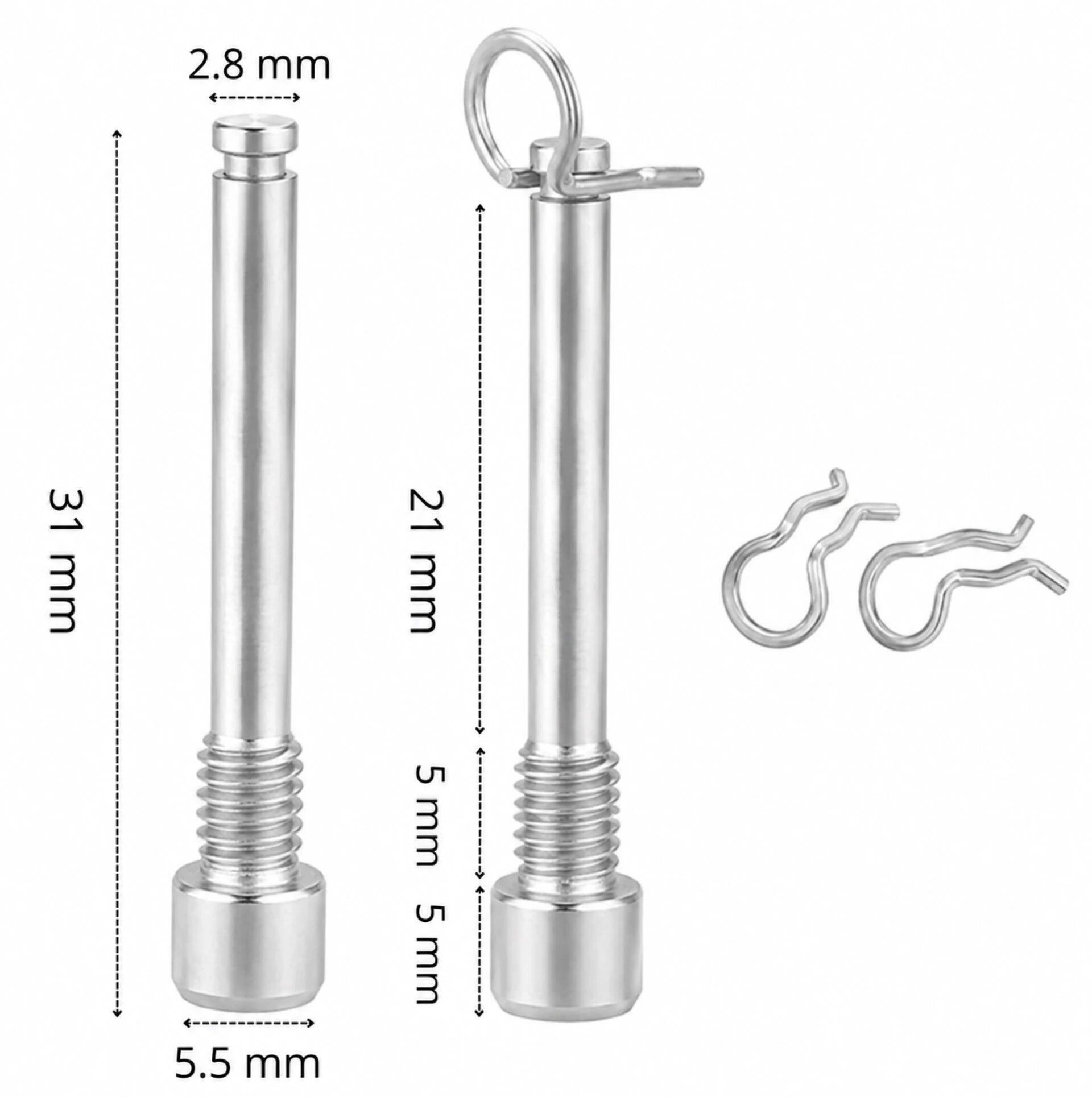Tornillos pinza de freno M4 titanio TC4 con clips de seguridad pack 2 - Plata 3/3