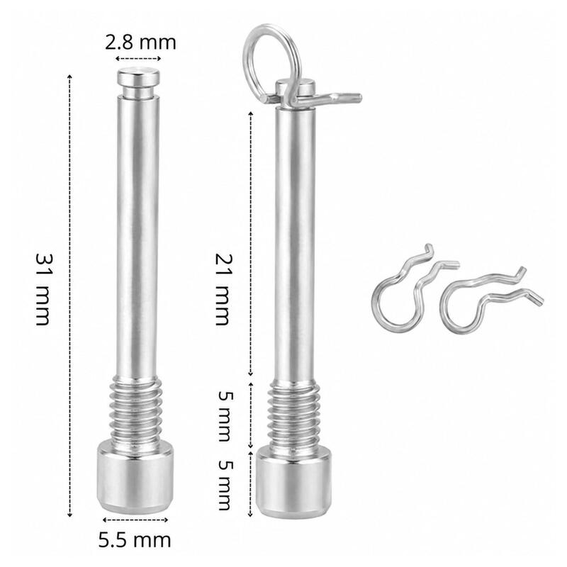 Șuruburi etrier frână M4 titan TC4 cu siguranțe set de 2 - argintii