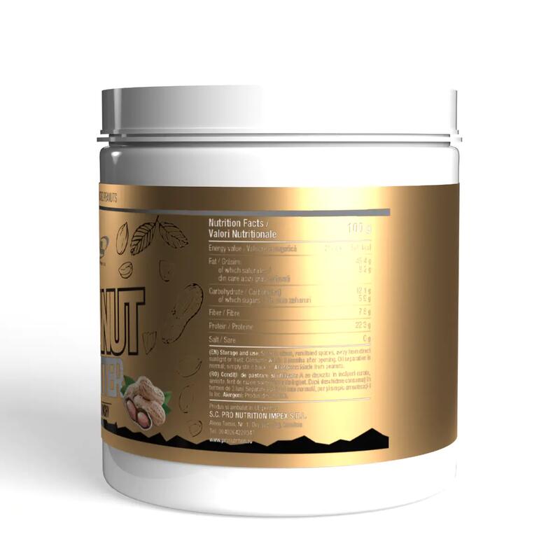 Unt de arahide 100%, Peanut Butter Crunchy, 500g
