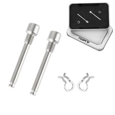 Viti pinza freno bici M4 in titanio TC4 con circlip - argento (set da 2)