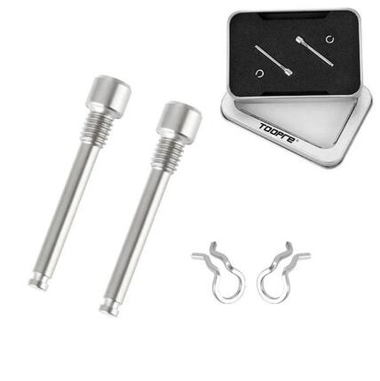 Remklauwschroef fiets M4 in titanium TC4 met circlips - zilver (set van 2)