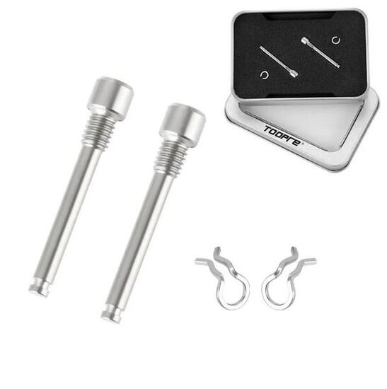 Viti pinza freno bici M4 in titanio TC4 con circlip - argento (set da 2)