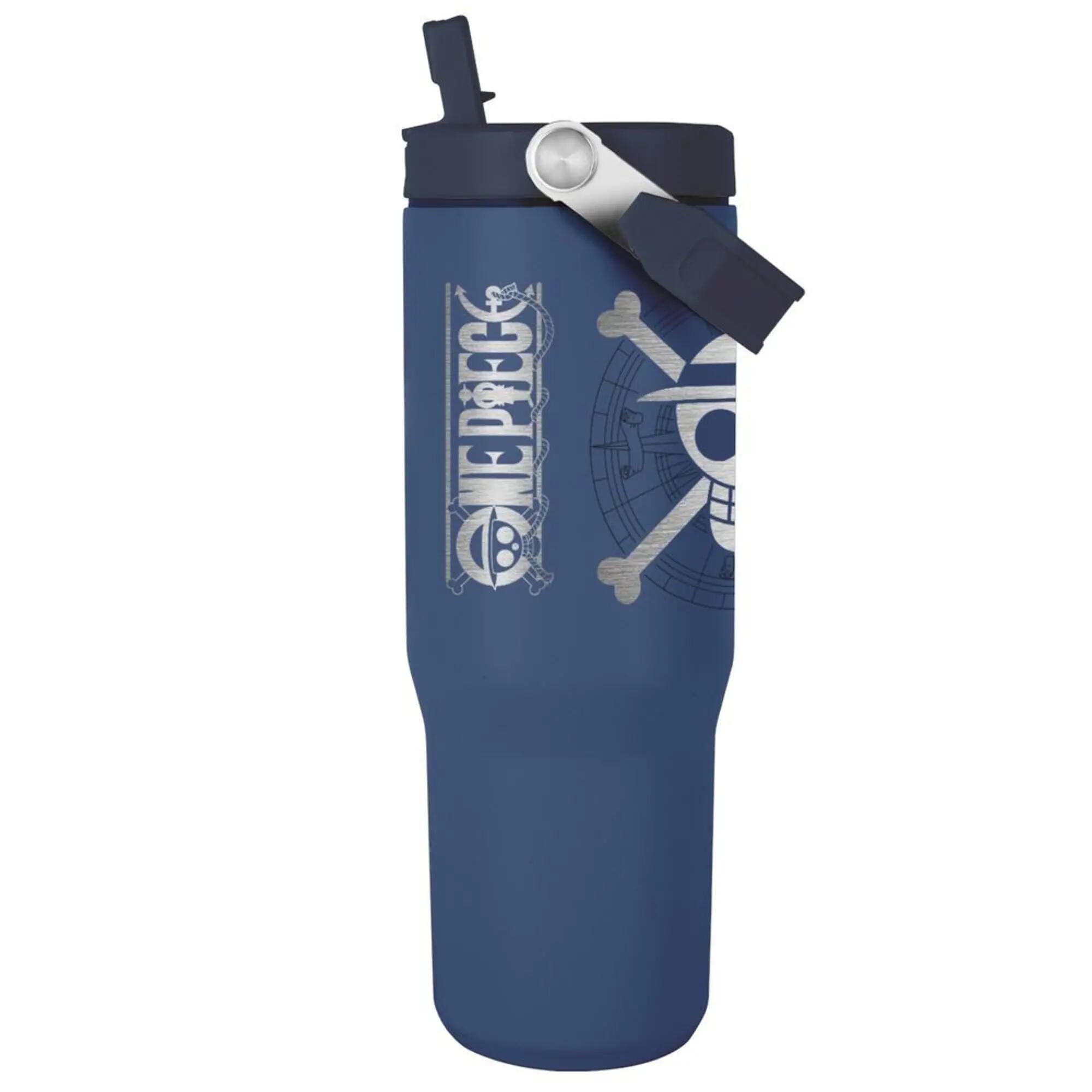 Vaso Termo One Piece Adultos Azul Marino con Asa y Tapa Antiderrame 0,9 L 2/3