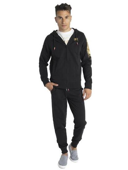Tuta da uomo con cappuccio e zip Gold Tricolor
