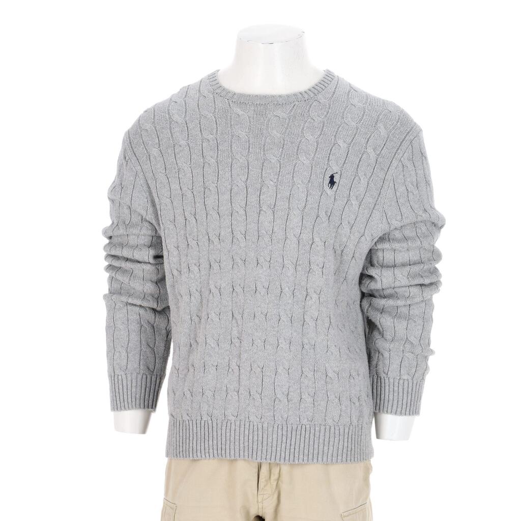 Second life - Polo Ralph Lauren Men Cable Knit Sweater Gray - Excellent