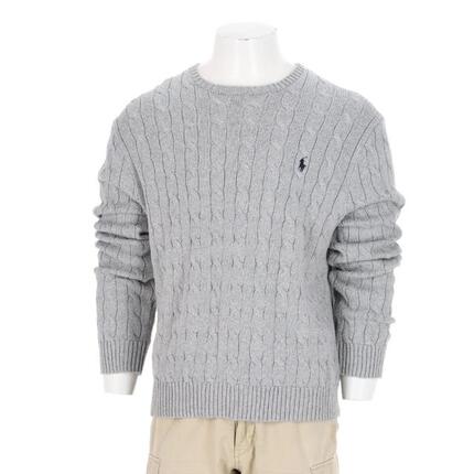 Seconde vie - Pull Homme Cable Knit Torsadée Gris - Excellent
