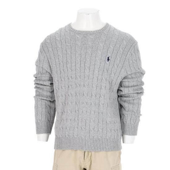 Seconde vie - Pull Homme Cable Knit Torsadée Gris - Excellent