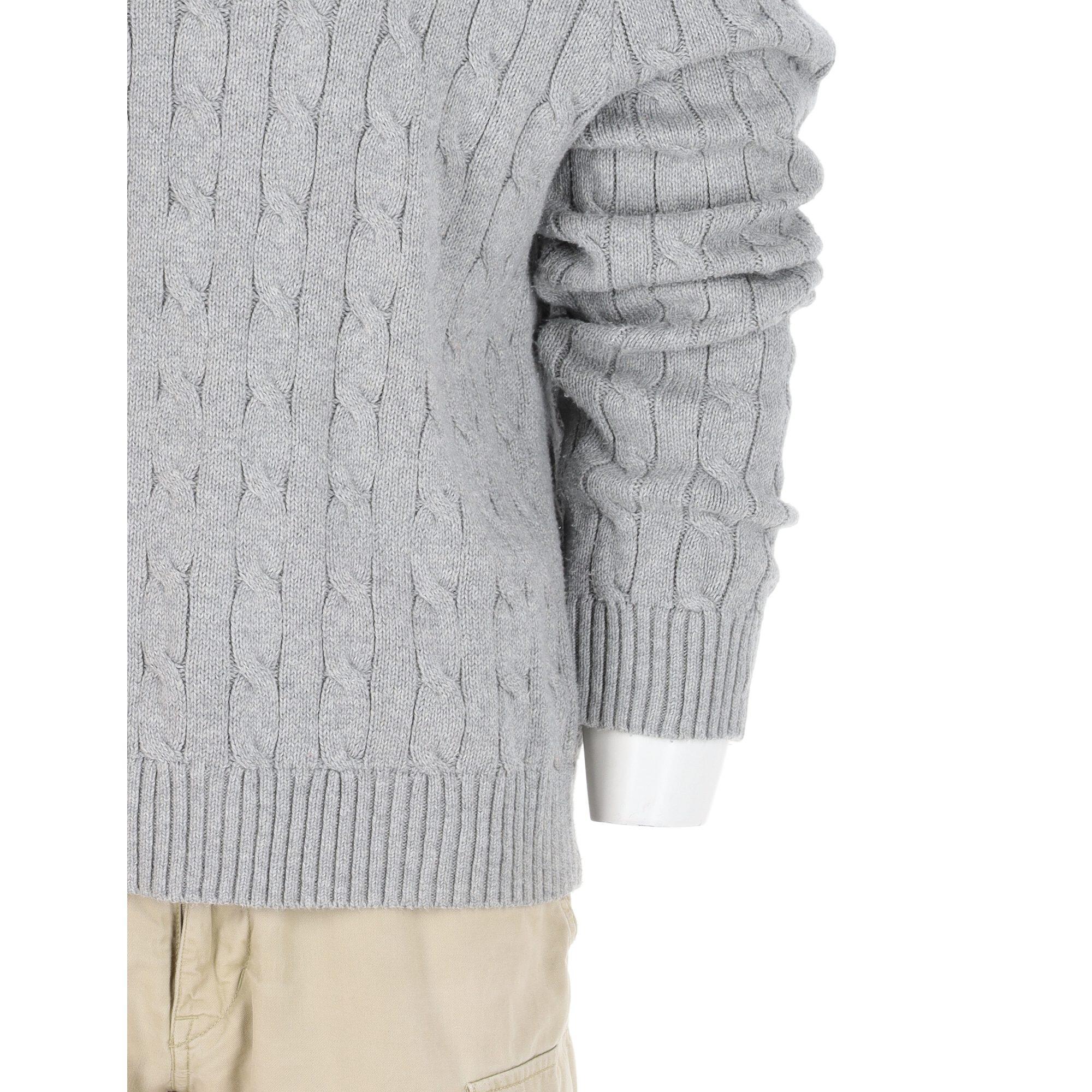 Tweedehands - Trui Heren Kabelgebreid Grijs Polo Ralph Lauren - Als nieuw 7/7