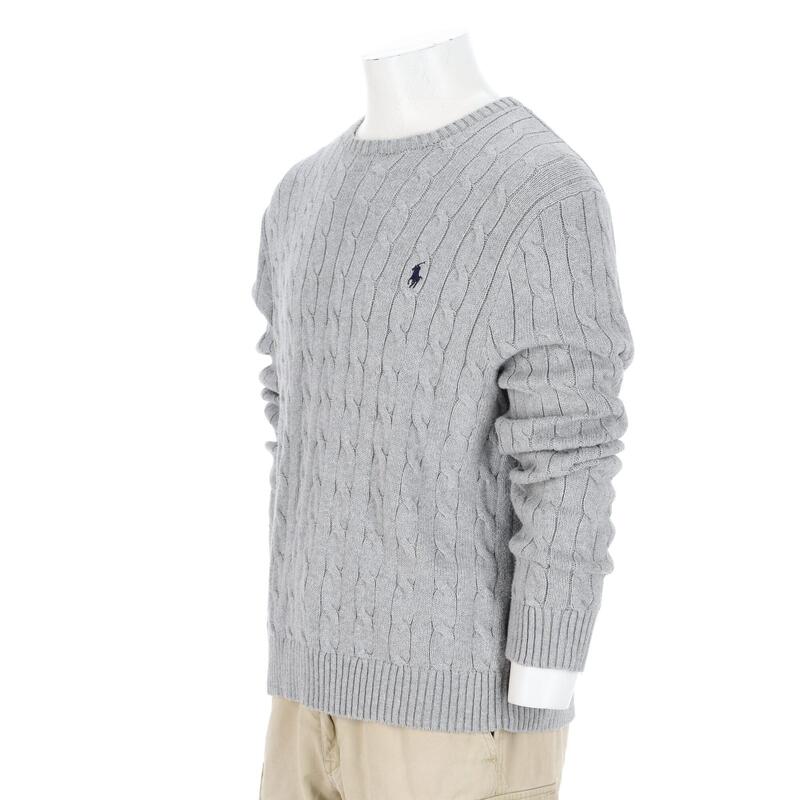 Second life - Pulover bărbați tricotat torsadat gri Polo Ralph Lauren - Ca nou