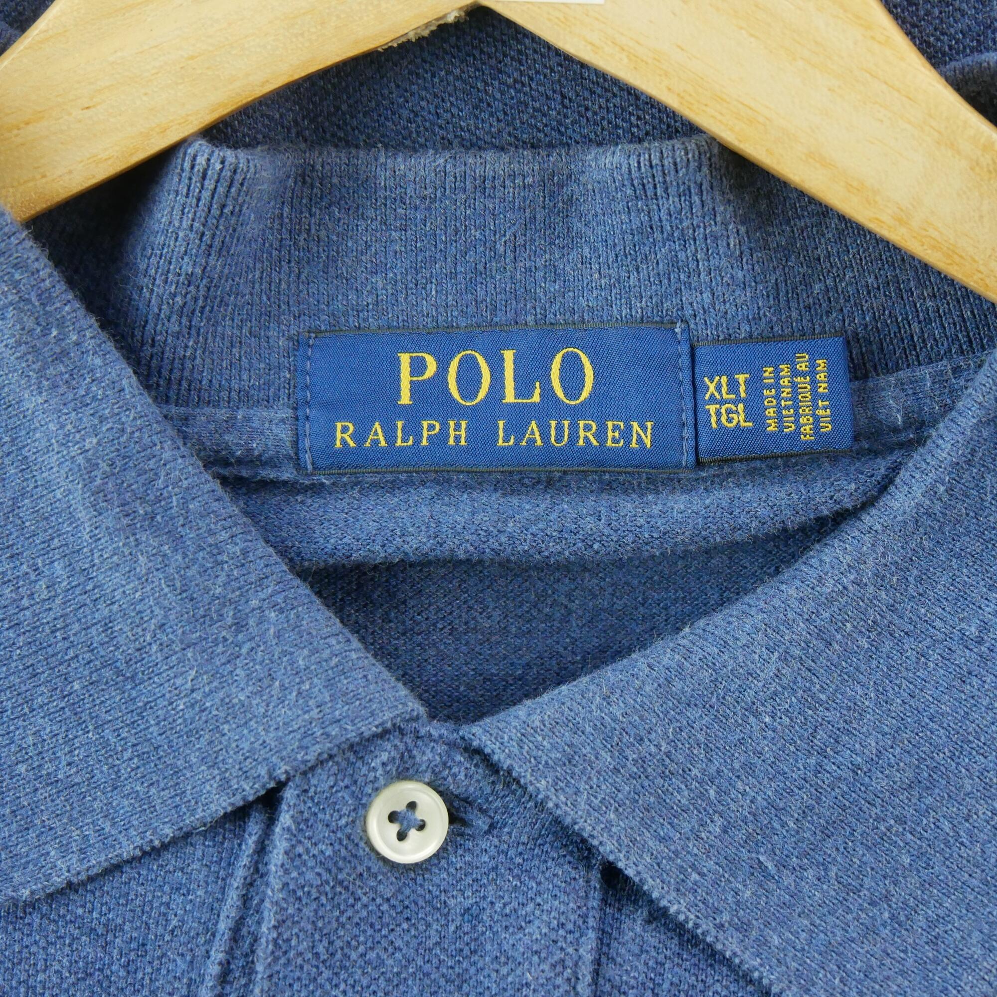 Tweedehands - Polo Ralph Lauren heren lange mouw XLT blauw - Goede staat 6/6
