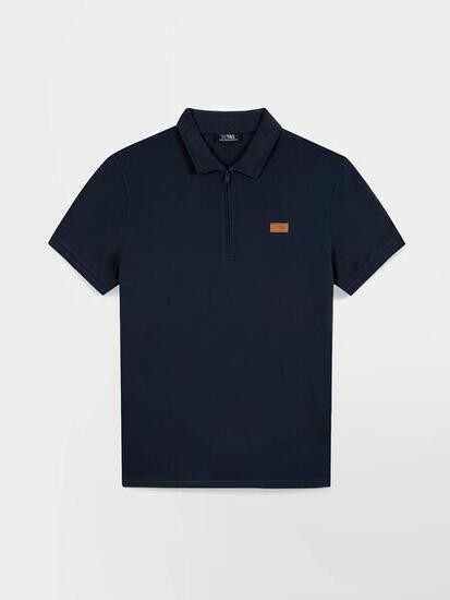 Polo - sportswear - homme - coupe ajustée - naccapol - bleu marine